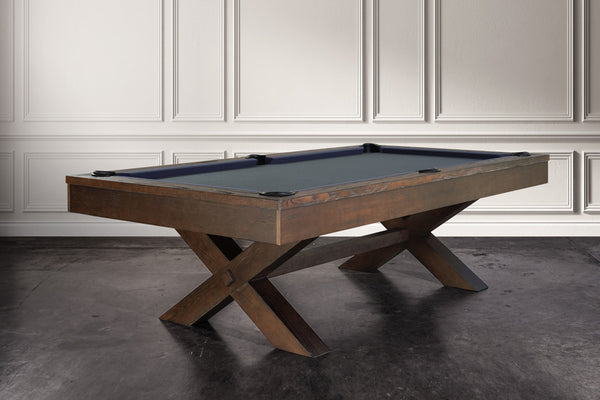 “BIRMINGHAM” 7FT & 8FT POOL TABLE (Brown Wash Finish) Dining Top Option