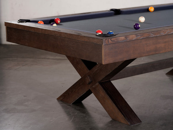 “BIRMINGHAM” 7FT & 8FT POOL TABLE (Brown Wash Finish) Dining Top Option