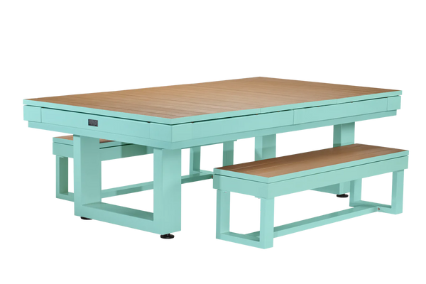 LANAI Outdoor 8FT Pool Table - Seafoam Teal Finish