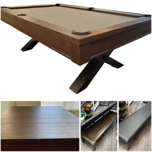 “EMPEROR” 7FT & 8FT POOL TABLE Dining Top & 2 Benches Bundle