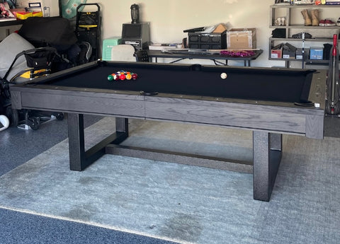 “Aviator” 7FT & 8FT POOL TABLE - (Charcoal Finish) Dining Top Option