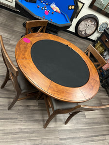 Poker/Dining Conversion Table - Flip Top - Brand New Floor Model - W/ 4 Chairs
