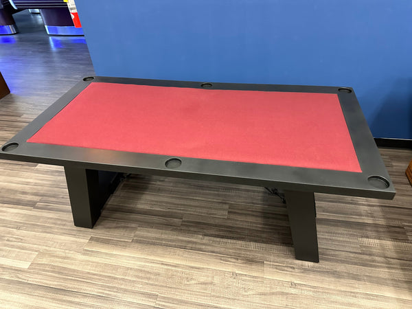 American Heritage Savannah Game Table ( Brand New Floor Model) Special Black Finish - Felt Color Top Of Your Choice - 2 Matching Benches