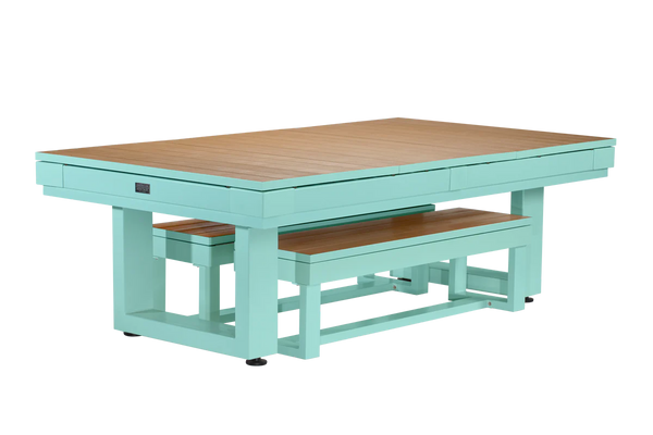 LANAI Outdoor 8FT Pool Table - Seafoam Teal Finish