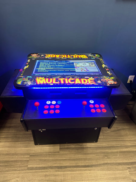 Custom Graphic Classic Arcade Machine Cocktail Table 3 Sided - 3000 Games - Tilt Up Screen