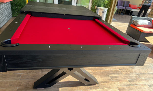 “Fierce” 7FT & 8FT POOL TABLE (Black Finish) - Dining Top Option