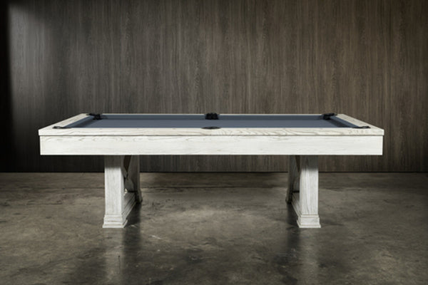 “STABLE” 7FT & 8FT POOL TABLE (White Wash Finish) Dining Top Option