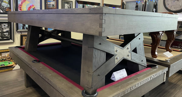“GEORGIA” 7FT & 8FT POOL TABLE (Gray Finish) By Nixon Billiards - Dining Top Option