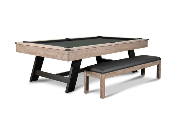 “Hunter” 7FT & 8FT POOL TABLE (Antique Finish - Metal Legs) Dining Top Option By Nixon Billiards