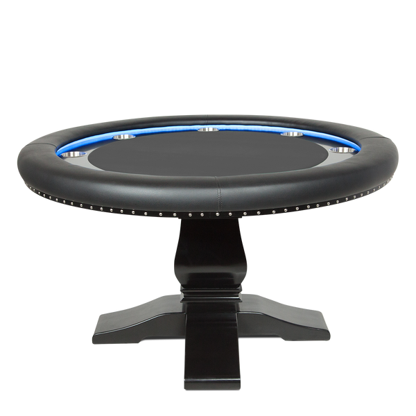 “The Burbank” Poker Table - LED Lighted - Custom Built In USA (Dining Top Option)