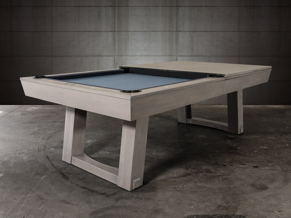 “Bowie” 7FT & 8FT POOL TABLE (Satin Pewter Finish) By Doc & Holliday - Dining Top Option