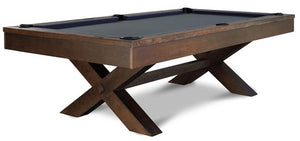 “BIRMINGHAM” 7FT & 8FT POOL TABLE (Brown Wash Finish) Dining Top Option