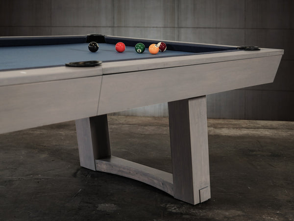 “Bowie” 7FT & 8FT POOL TABLE (Satin Pewter Finish) By Doc & Holliday - Dining Top Option