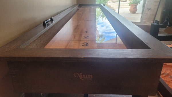 Hunter Shuffleboard 12FT Brushed Walnut Finish