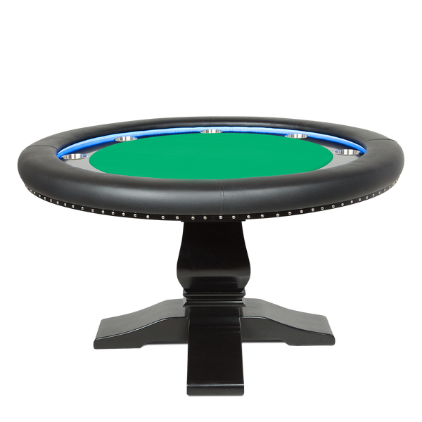 “The Burbank” Poker Table - LED Lighted - Custom Built In USA (Dining Top Option)