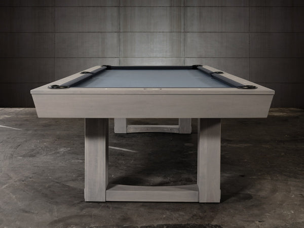 “Bowie” 7FT & 8FT POOL TABLE (Satin Pewter Finish) By Doc & Holliday - Dining Top Option