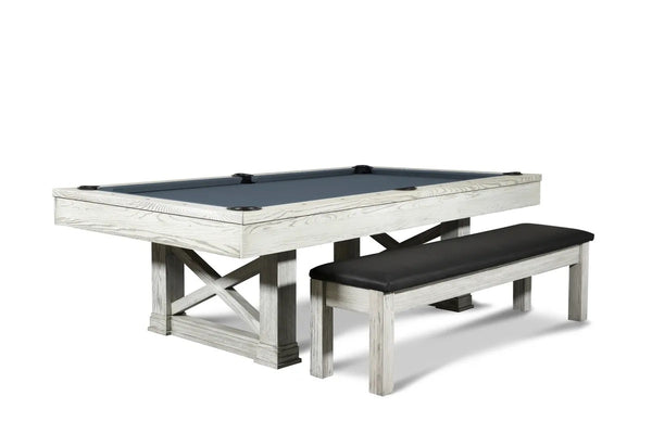“STABLE” 7FT & 8FT POOL TABLE (White Wash Finish) Dining Top Option