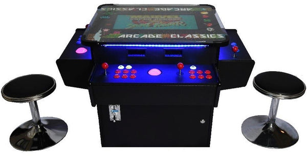 Classic Arcade Machine Cocktail Table 3 Sided - Tilt Up Screen - Trackballs