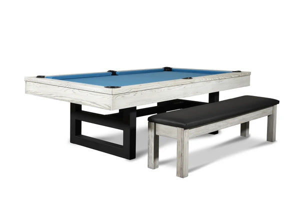 “VENTURE” 7FT & 8FT POOL TABLE (White Wash Finish) Dining Top Option