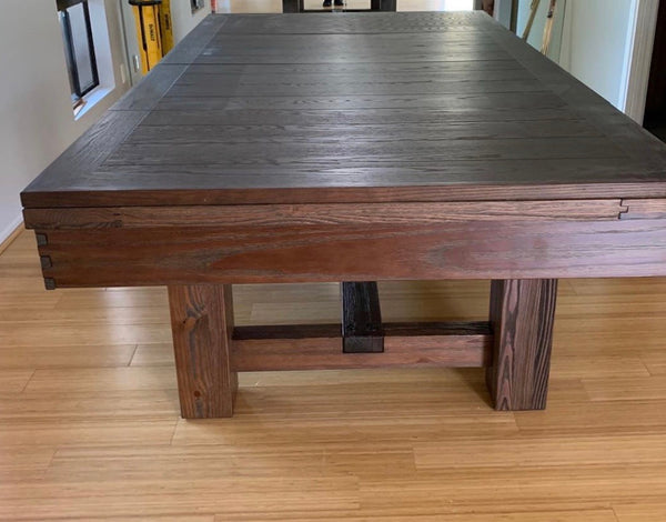 “RUSTIC” 8FT POOL TABLE (Brown Or Grey Finish) Dining Top Option