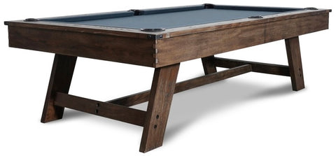 “Hunter” 7FT & 8FT POOL TABLE (Brushed Walnut Finish - Wood Legs) Dining Top Option By Nixon Billiards